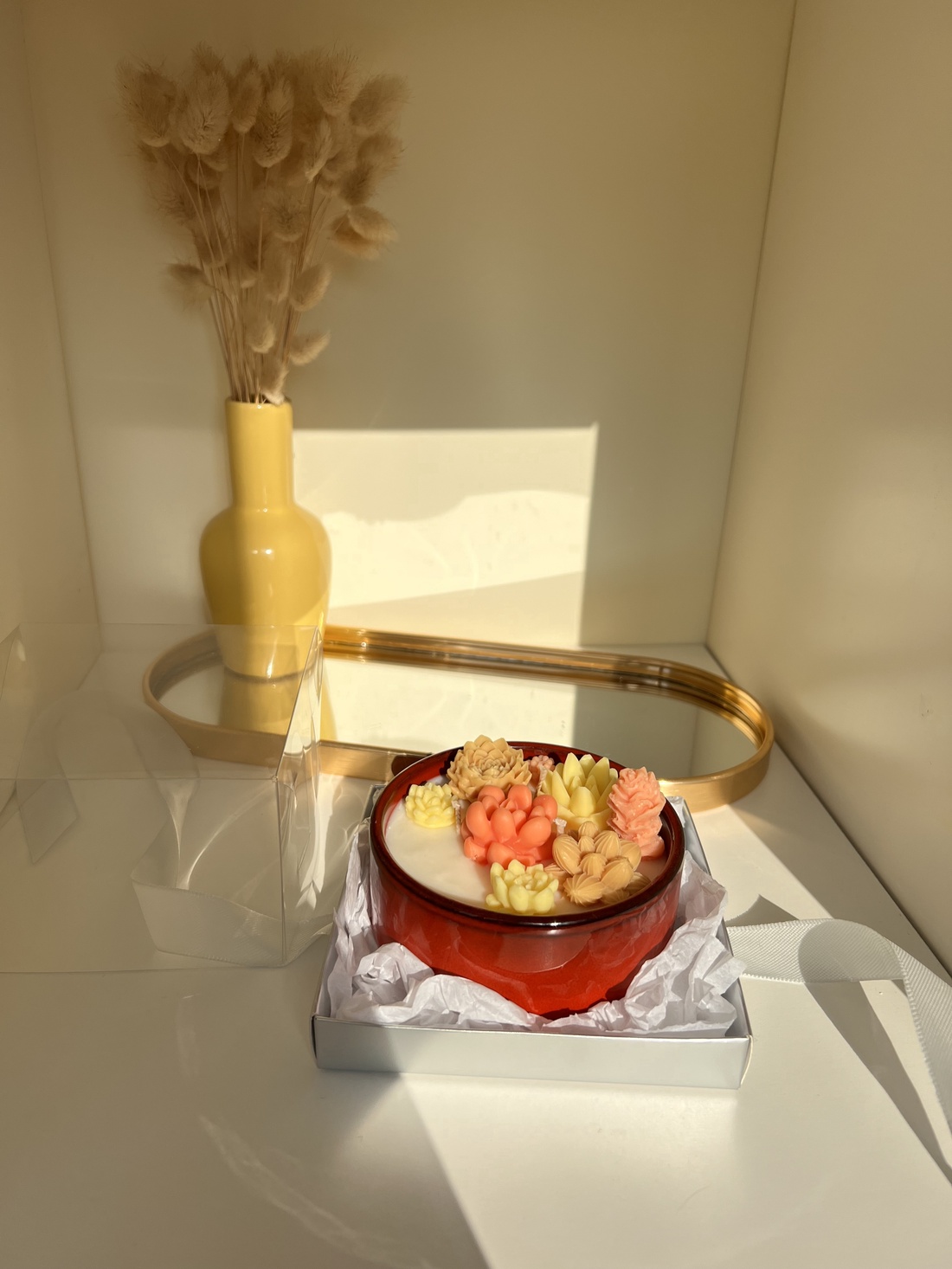 Lumânare terrarium cactusi din ceara de soia  - casă & stil de viață - lumânări, parfumuri, arome - lumânare - lumânări artizanale - Artynos.ro