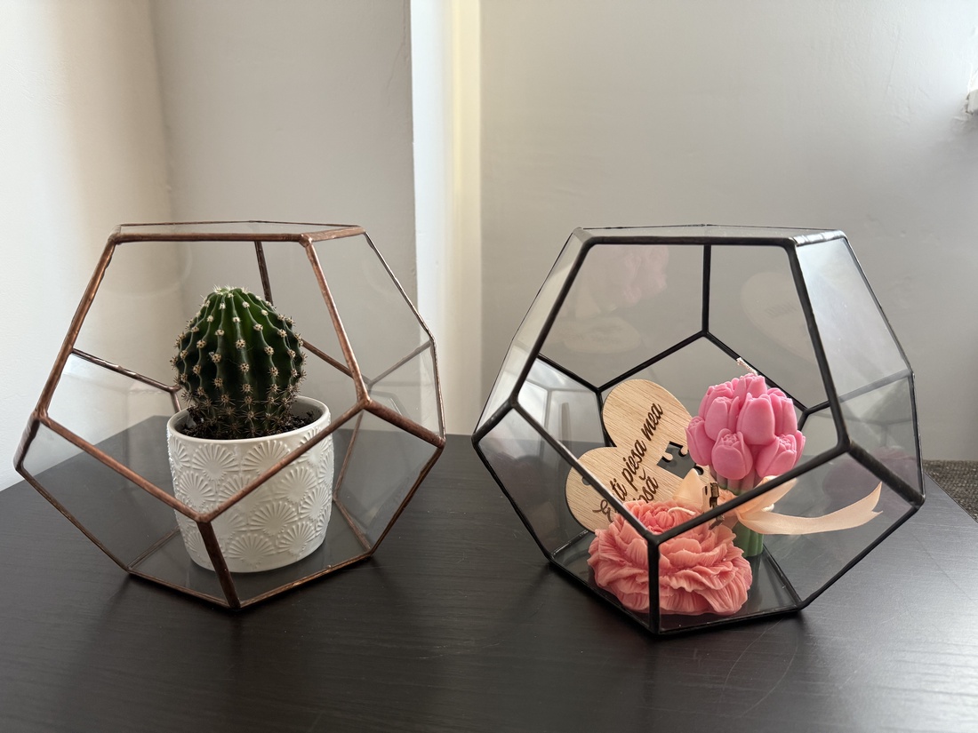 Terariu geometric din sticlă  decor versatil și modern - casă & stil de viață - accesorii pentru decorat casa - decorațiuni de masă și decorațiuni pentru rafturi  - sticle ornamentale - Artynos.ro
