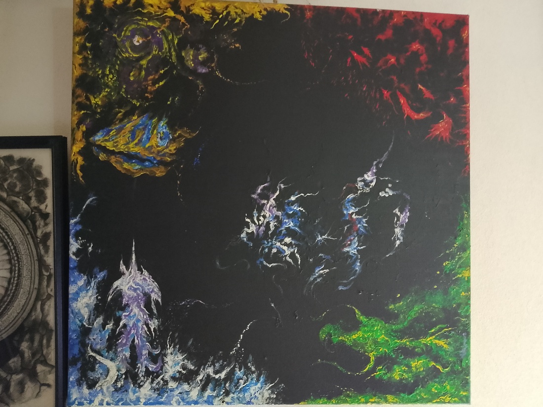 Oceanul primordial - acrilic si tempera pe pânza - arte vizuale și accesorii - picturi - picturi în tehnică mixtă - Artynos.ro Oceanul primordial - acrilic si tempera pe pânza - arte vizuale și accesorii - picturi - picturi în tehnică mixtă - Artynos.ro