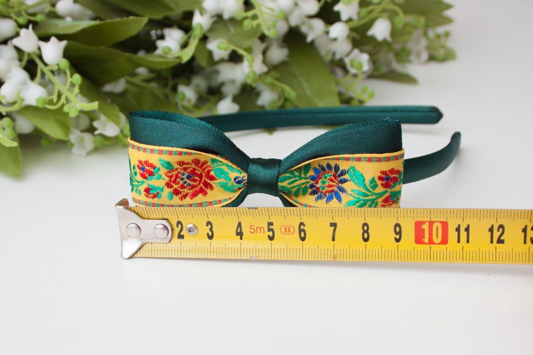 Bentiță de păr cu model floral cu model floral - Verde -  - Artynos.ro