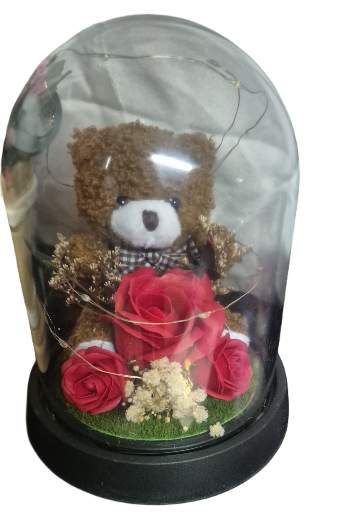 Cupola cu trandafiri si ursulet  - casă & stil de viață - decorațiuni de casă - accesorii florale - buchete de flori - Artynos.ro