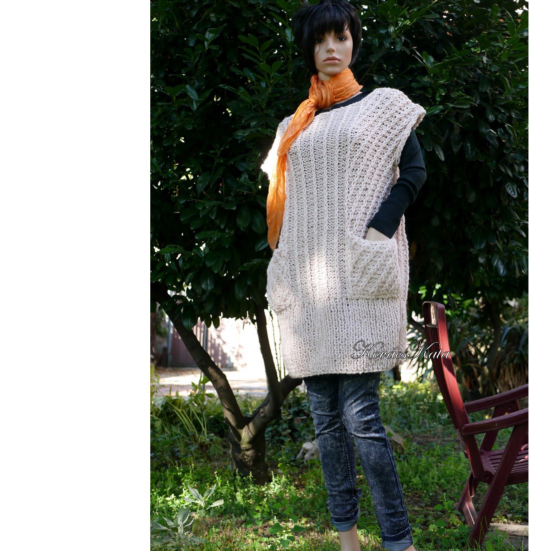 NICOLE / powder - pulover maxi tricotat manual - îmbrăcăminte și modă - haine damă - hanorace, cardigane - Artynos.ro NICOLE / powder - pulover maxi tricotat manual - îmbrăcăminte și modă - haine damă - hanorace, cardigane - Artynos.ro