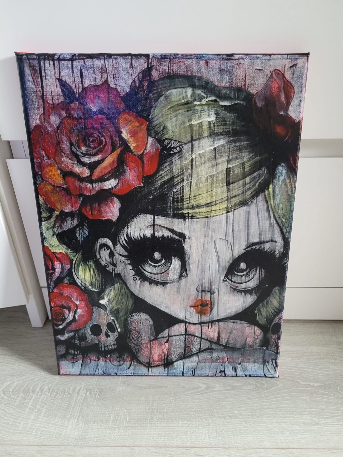 Tablou unicat Fragilitate și Fiori - arte vizuale și accesorii  - picturi - picturi în tehnică mixtă - Artynos.ro