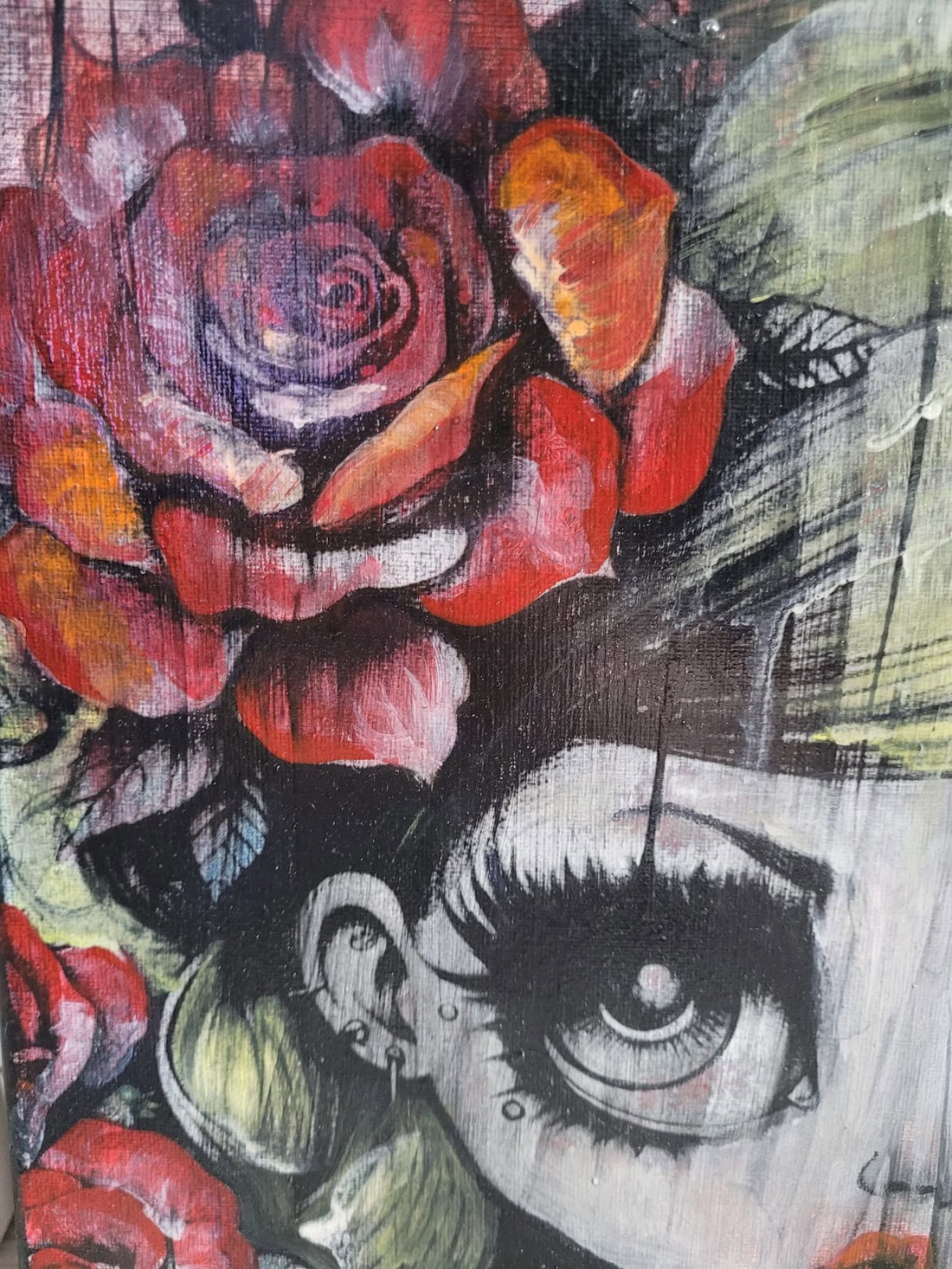 Tablou unicat Fragilitate și Fiori - arte vizuale și accesorii  - picturi - picturi în tehnică mixtă - Artynos.ro