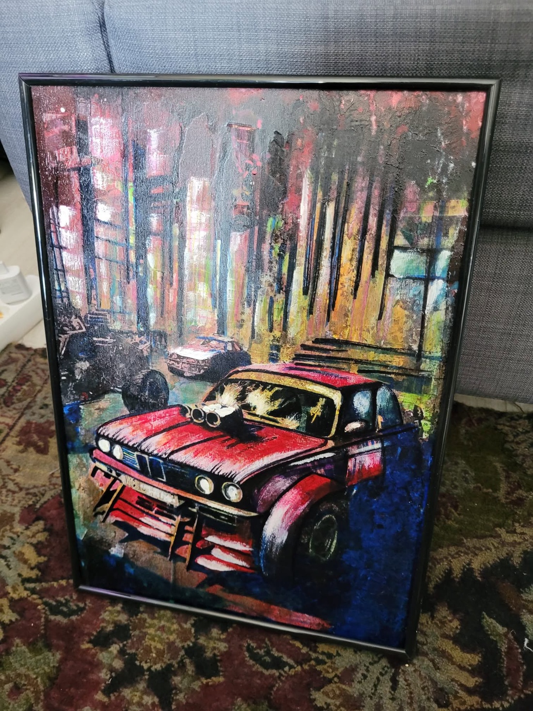 Pictură tehnică mixtă - format A3 - tematică auto - arte vizuale și accesorii  - picturi - picturi în tehnică mixtă - Artynos.ro