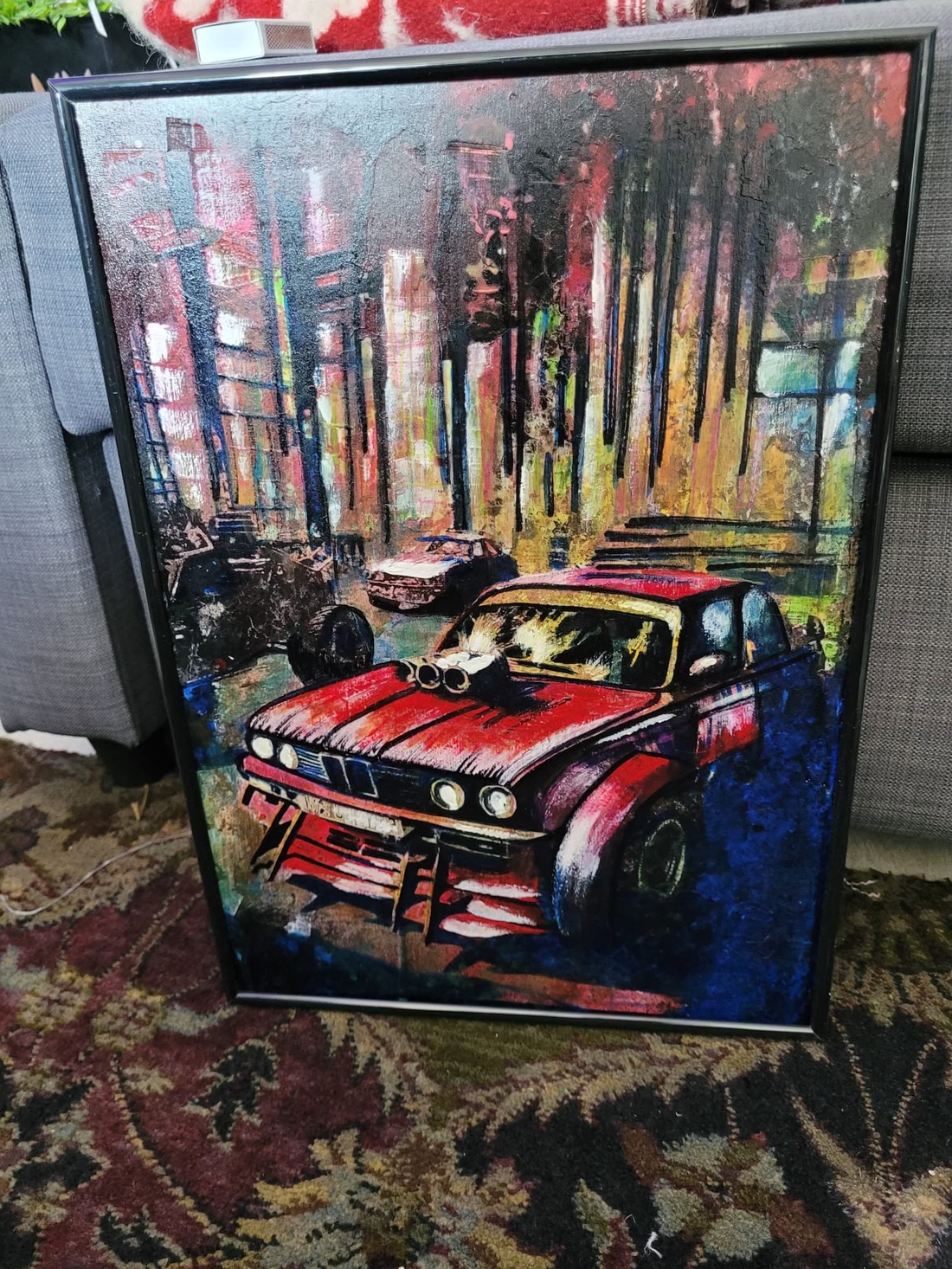 Pictură tehnică mixtă - format A3 - tematică auto - arte vizuale și accesorii  - picturi - picturi în tehnică mixtă - Artynos.ro