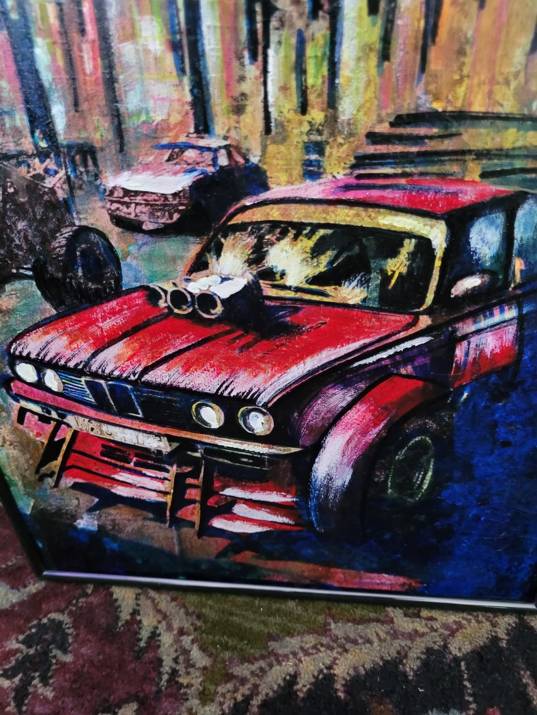 Pictură tehnică mixtă - format A3 - tematică auto - arte vizuale și accesorii  - picturi - picturi în tehnică mixtă - Artynos.ro