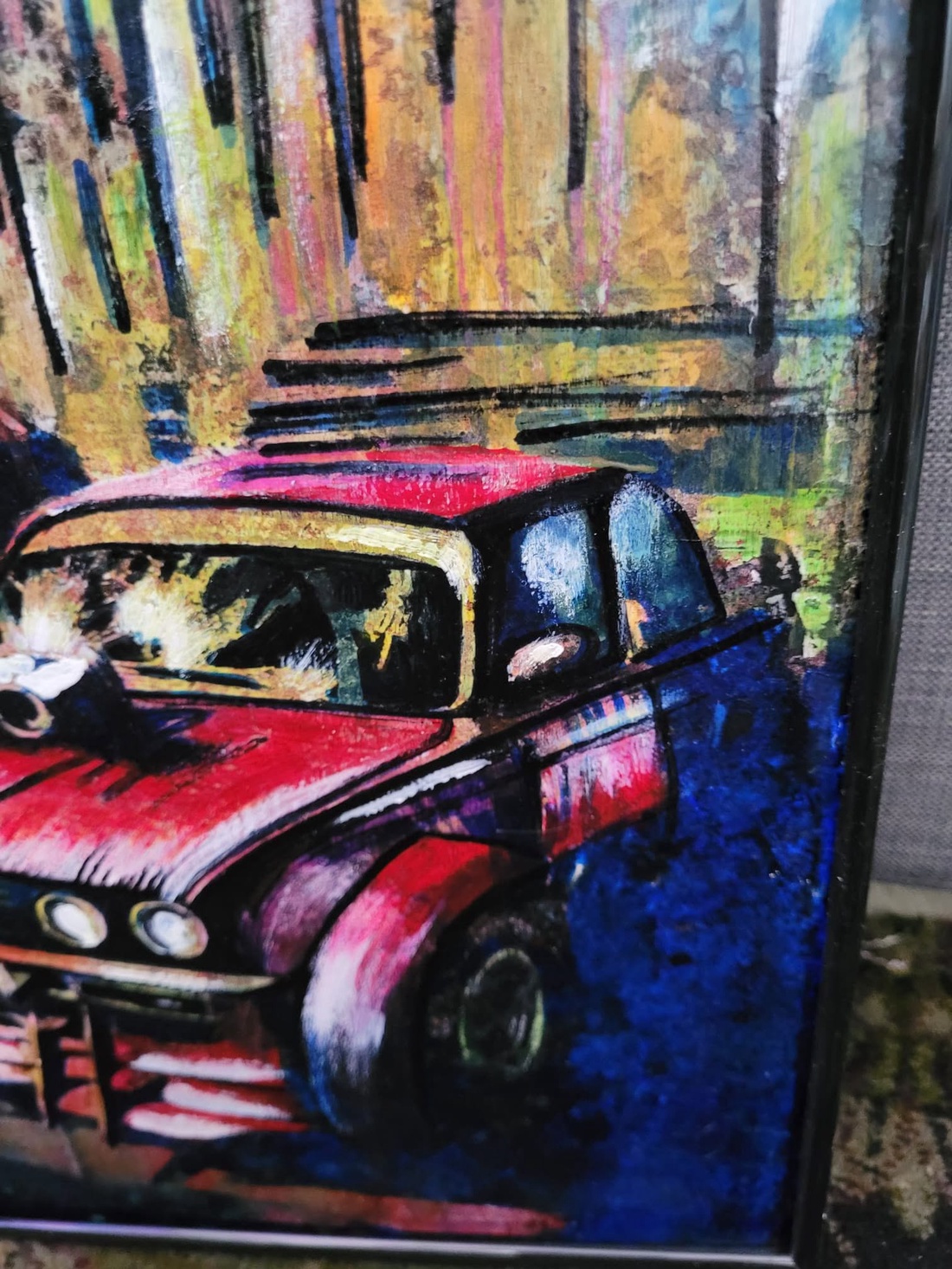 Pictură tehnică mixtă - format A3 - tematică auto - arte vizuale și accesorii  - picturi - picturi în tehnică mixtă - Artynos.ro