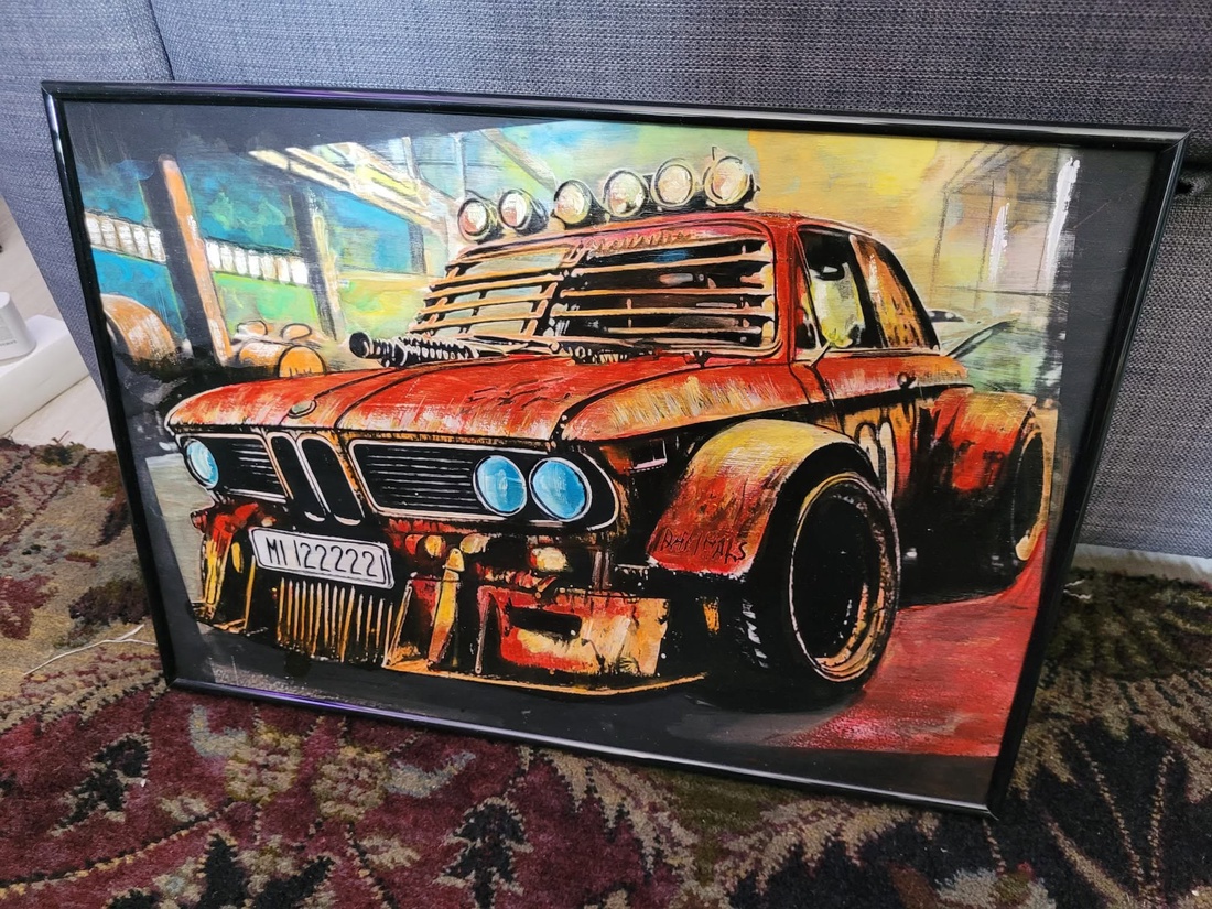 Pictură pe placaj de lemn, tematică auto - arte vizuale și accesorii  - picturi - picturi în tehnică mixtă - Artynos.ro
