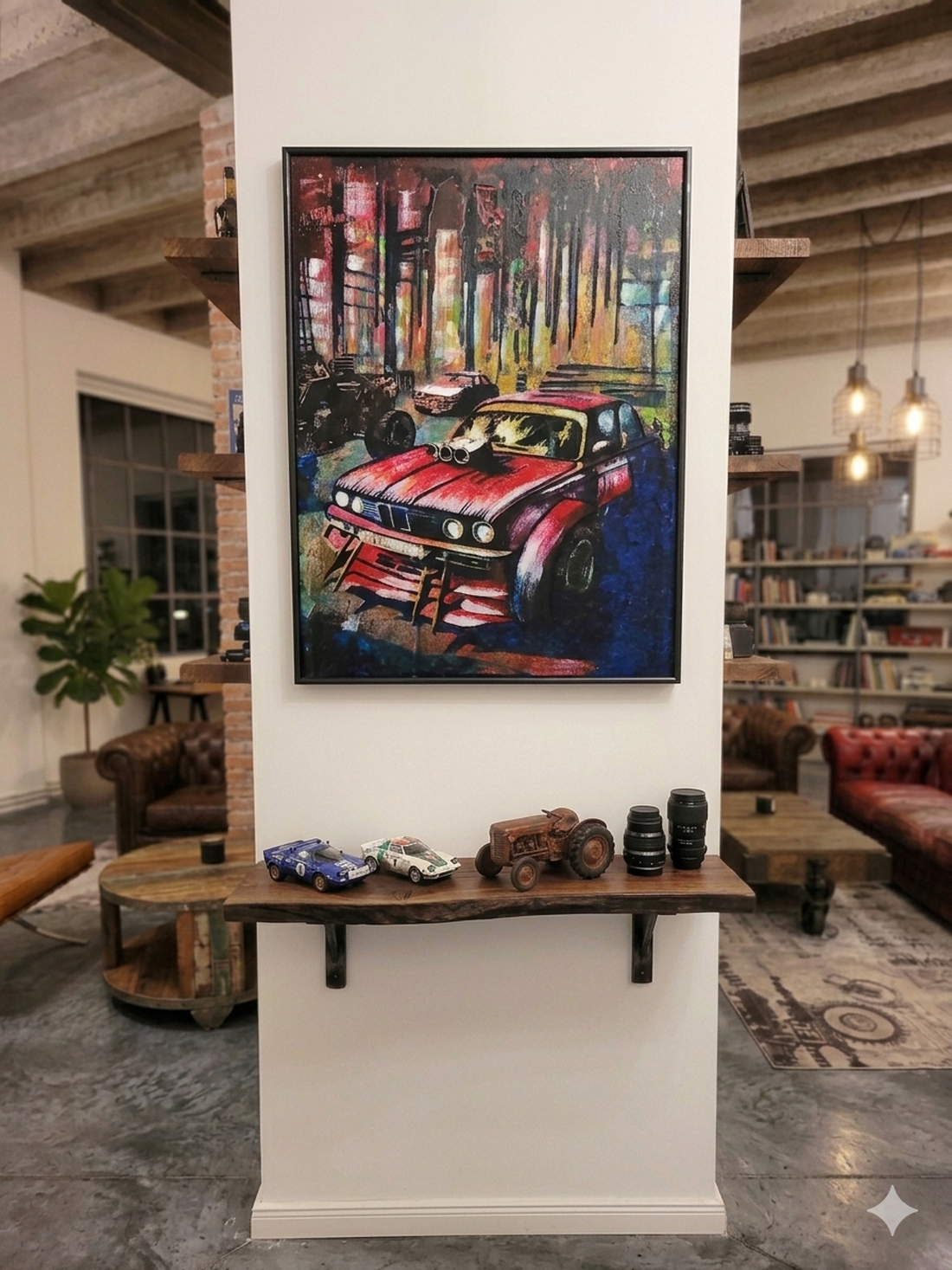 Pictură tehnică mixtă - format A3 - tematică auto - arte vizuale și accesorii  - picturi - picturi în tehnică mixtă - Artynos.ro