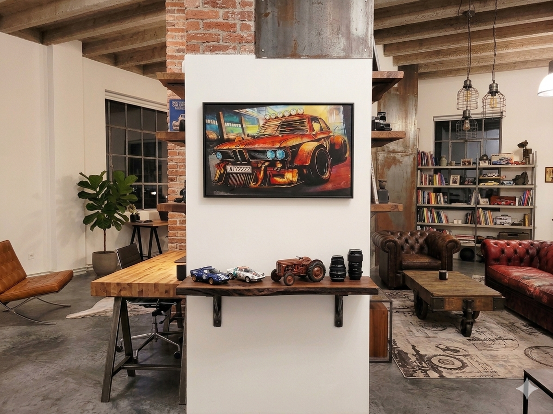 Pictură pe placaj de lemn, tematică auto - arte vizuale și accesorii  - picturi - picturi în tehnică mixtă - Artynos.ro