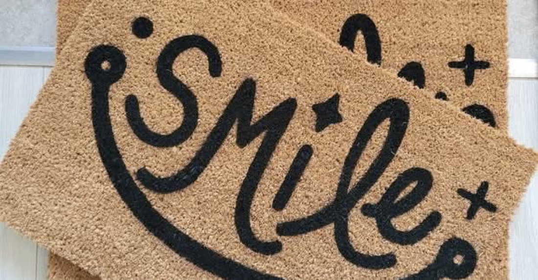 Covor intrare Smile - 40 x 60 cm - casă & stil de viață - textile de casă - covoraș de intrare - Artynos.ro