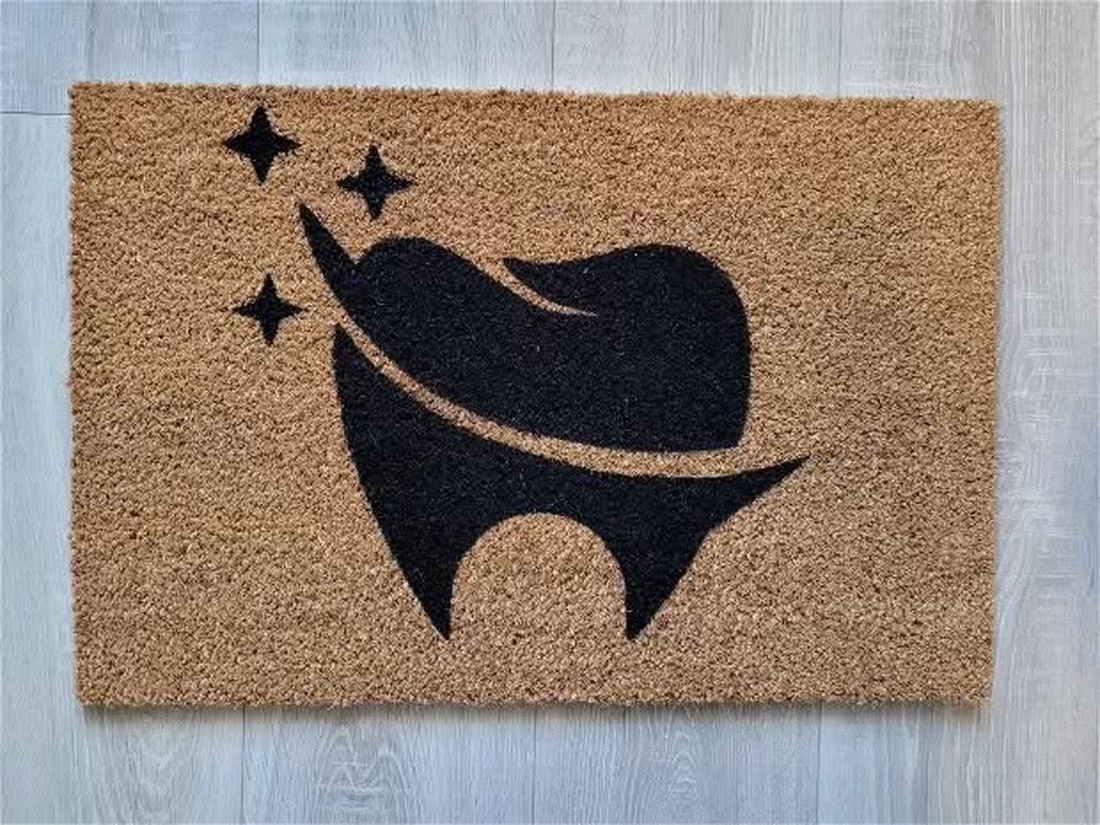 Covor intrare Dințișor și Steluțe - 40 x 60 cm - casă & stil de viață - textile de casă - covoraș de intrare - Artynos.ro