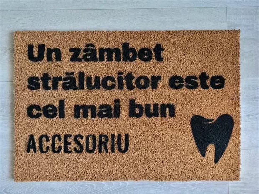 Covor intrare Zâmbet Strălucitor - 40 x 60 cm - casă & stil de viață - textile de casă - covoraș de intrare - Artynos.ro