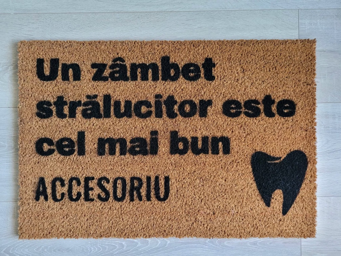 Covor intrare Zâmbet Strălucitor - 40 x 60 cm - casă & stil de viață - textile de casă - covoraș de intrare - Artynos.ro