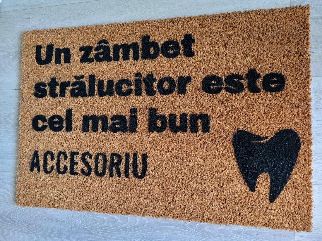 Covor intrare Zâmbet Strălucitor - 40 x 60 cm - casă & stil de viață - textile de casă - covoraș de intrare - Artynos.ro