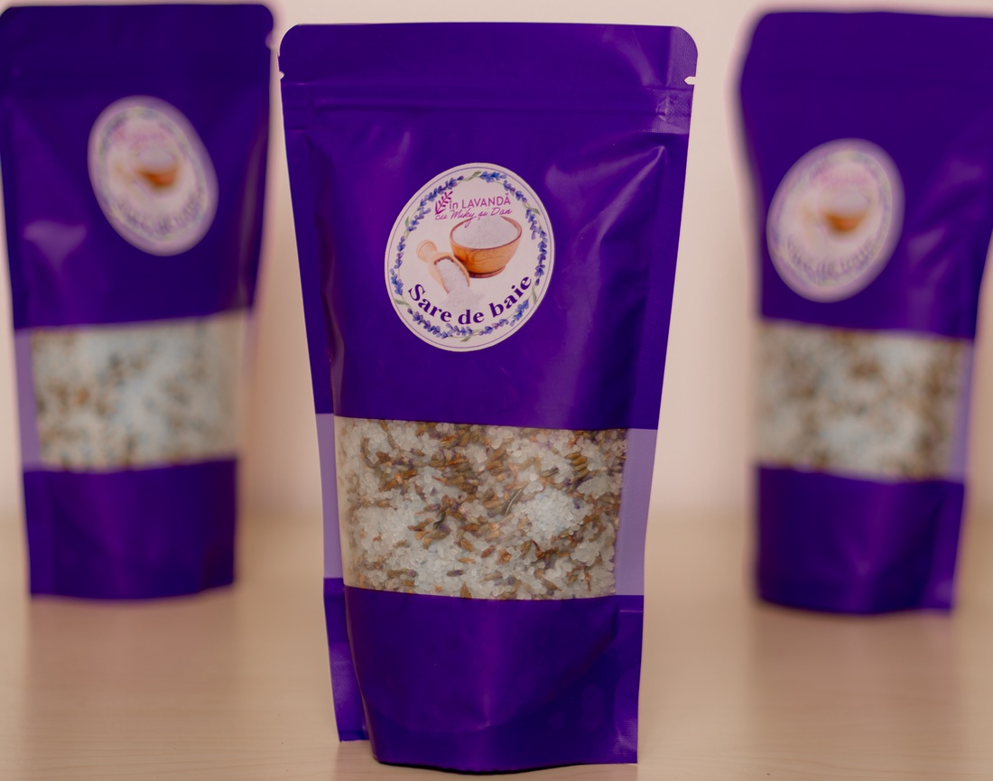 Sare de baie cu ulei esențial de lavandă - igienă și înfrumusețare - săpunuri și articole de igienă - sare și bombă de baie - Artynos.ro