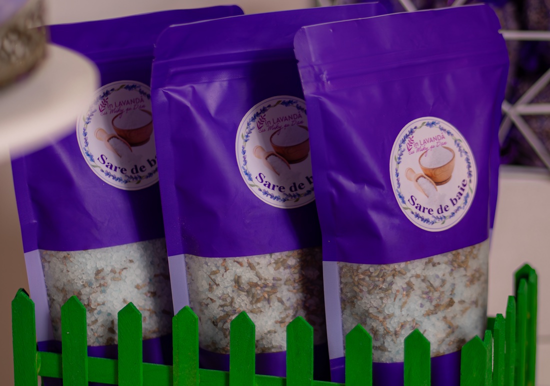 Sare de baie cu ulei esențial de lavandă - igienă și înfrumusețare - săpunuri și articole de igienă - sare și bombă de baie - Artynos.ro