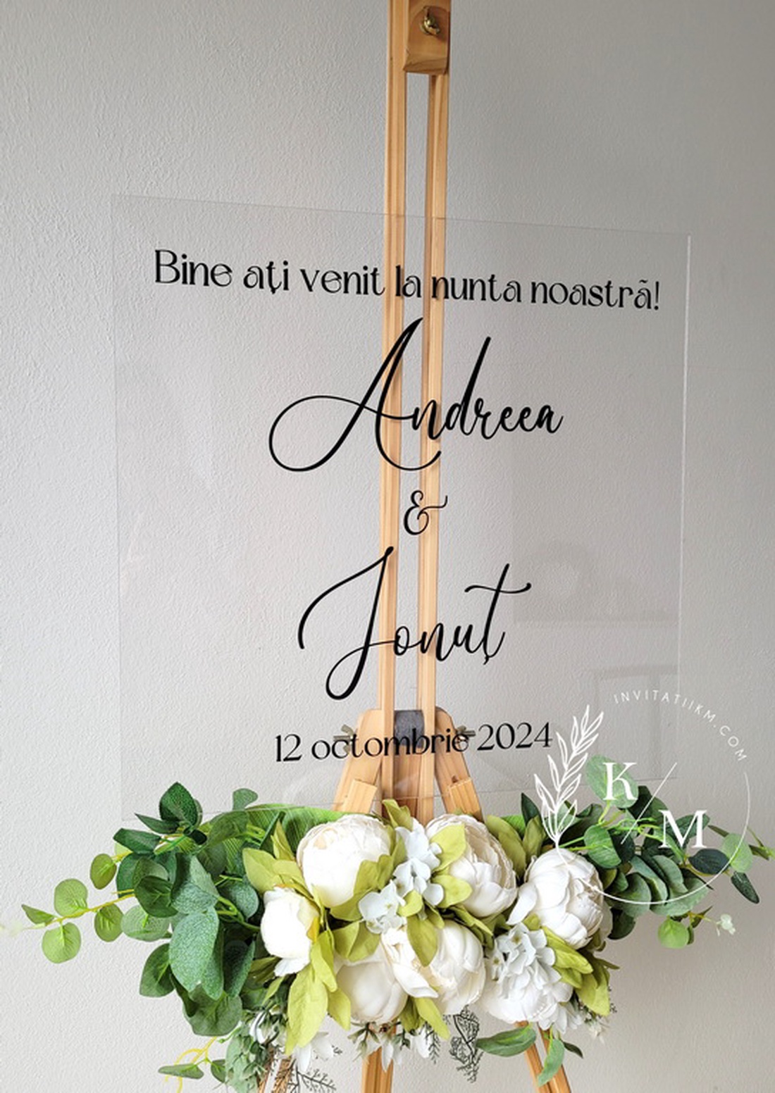 Panou intampinare nunta din plexiglas transparent - accesorii nuntă - materiale decor pentru nuntă - tablouri și indicatoare nuntă - Artynos.ro