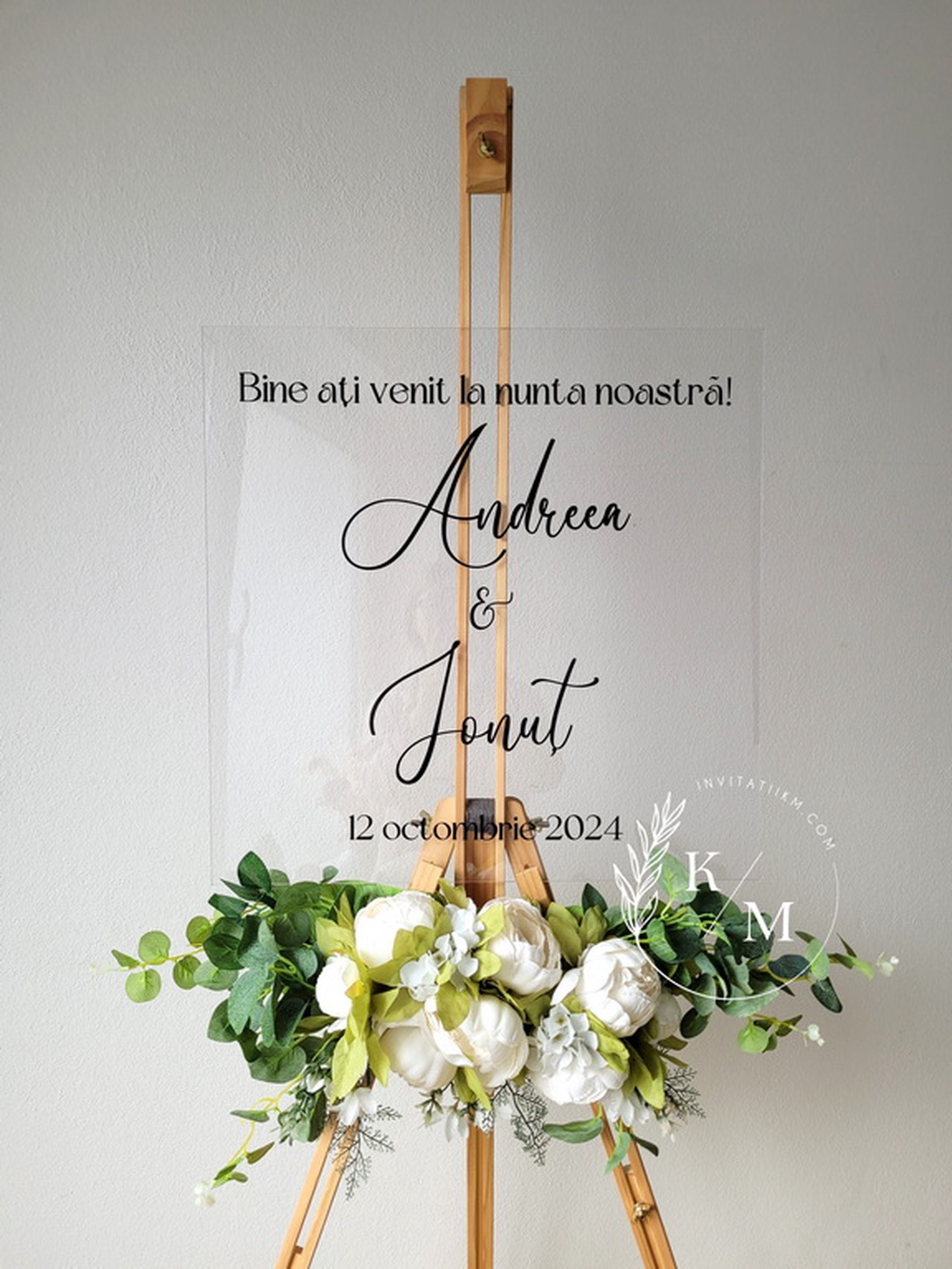 Panou intampinare nunta din plexiglas transparent - accesorii nuntă - materiale decor pentru nuntă - tablouri și indicatoare nuntă - Artynos.ro