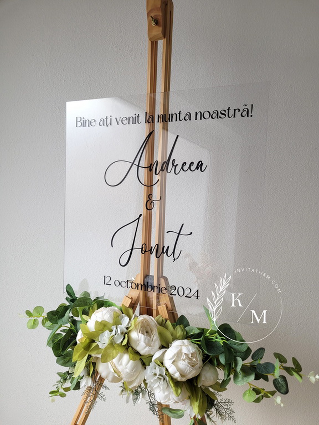 Panou intampinare nunta din plexiglas transparent - accesorii nuntă - materiale decor pentru nuntă - tablouri și indicatoare nuntă - Artynos.ro