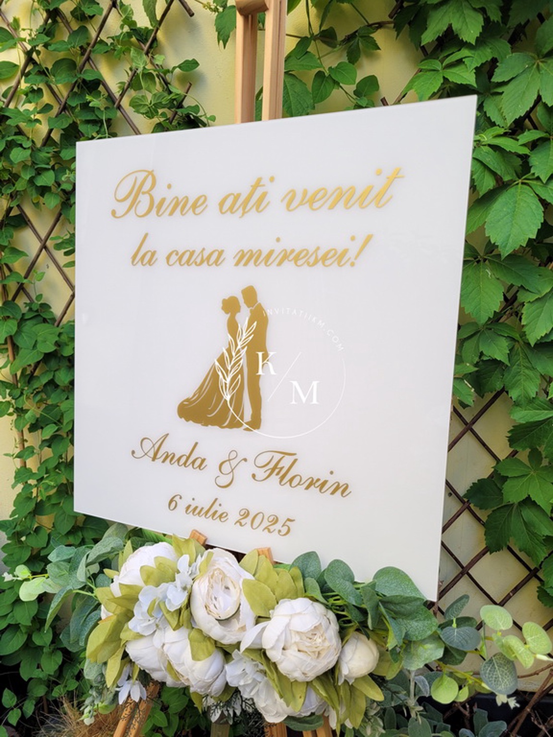 Set Placute Bine ati Venit la Casa Miresei/Mirelui/Nasilor - accesorii nuntă - materiale decor pentru nuntă - tablouri și indicatoare nuntă - Artynos.ro