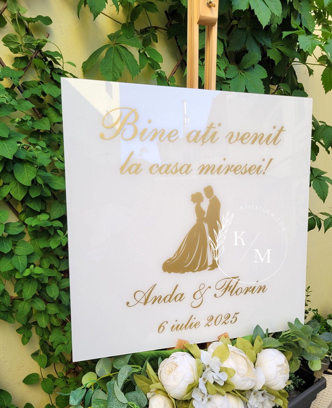 Set Placute Bine ati Venit la Casa Miresei/Mirelui/Nasilor - accesorii nuntă - materiale decor pentru nuntă - tablouri și indicatoare nuntă - Artynos.ro