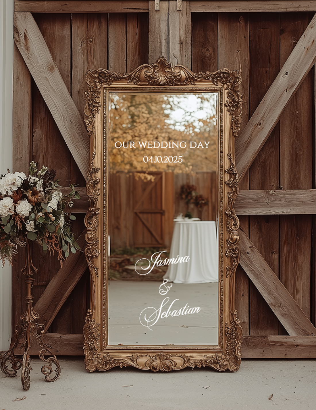 Set stickere personalizate pentru oglinzi nunta - accesorii nuntă - materiale decor pentru nuntă - decorațiuni nuntă - Artynos.ro
