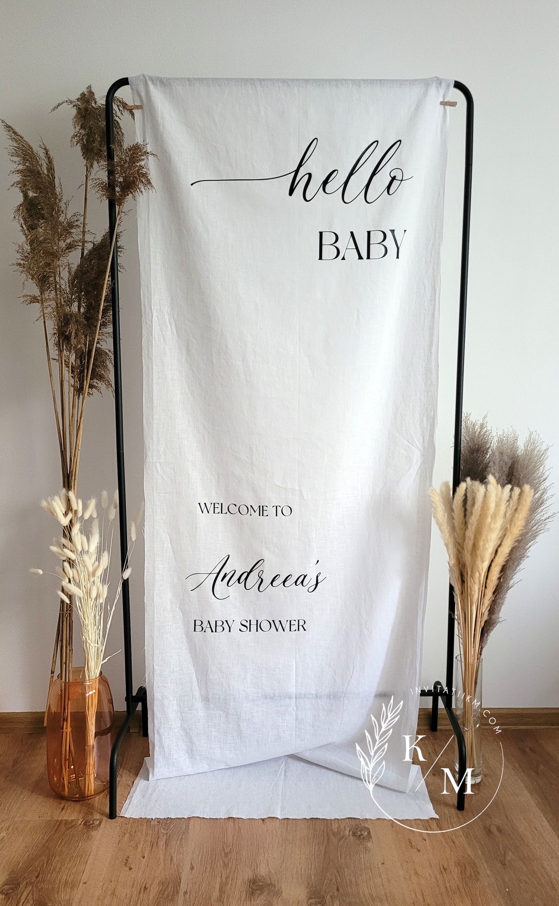 Banner textil Baby Shower Hello Baby  - accesorii nuntă - materiale decor pentru nuntă - tablouri și indicatoare nuntă - Artynos.ro