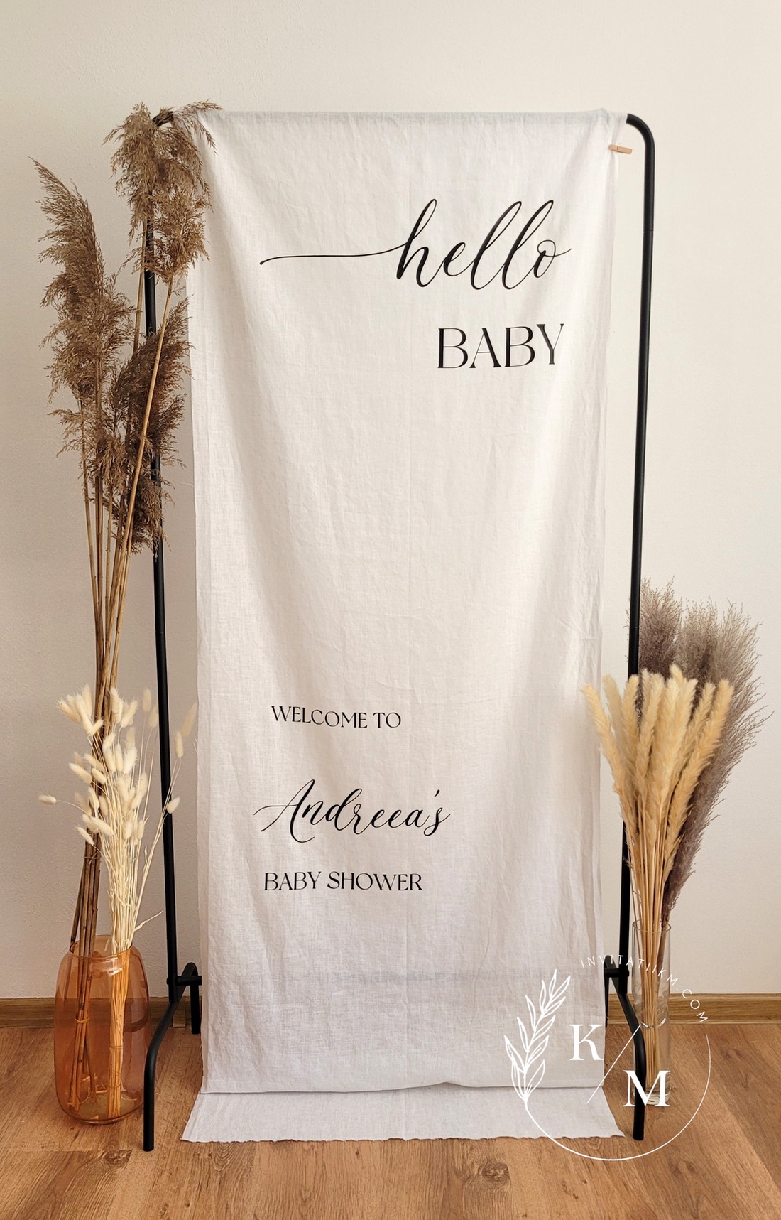 Banner textil Baby Shower Hello Baby  - accesorii nuntă - materiale decor pentru nuntă - tablouri și indicatoare nuntă - Artynos.ro