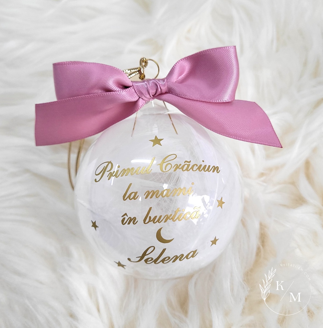 Set 8 Globuri de Crăciun personalizate pentru familie, umplute cu puf alb - crăciun - decorațiuni de crăciun de casă - globuri de crăciun - Artynos.ro