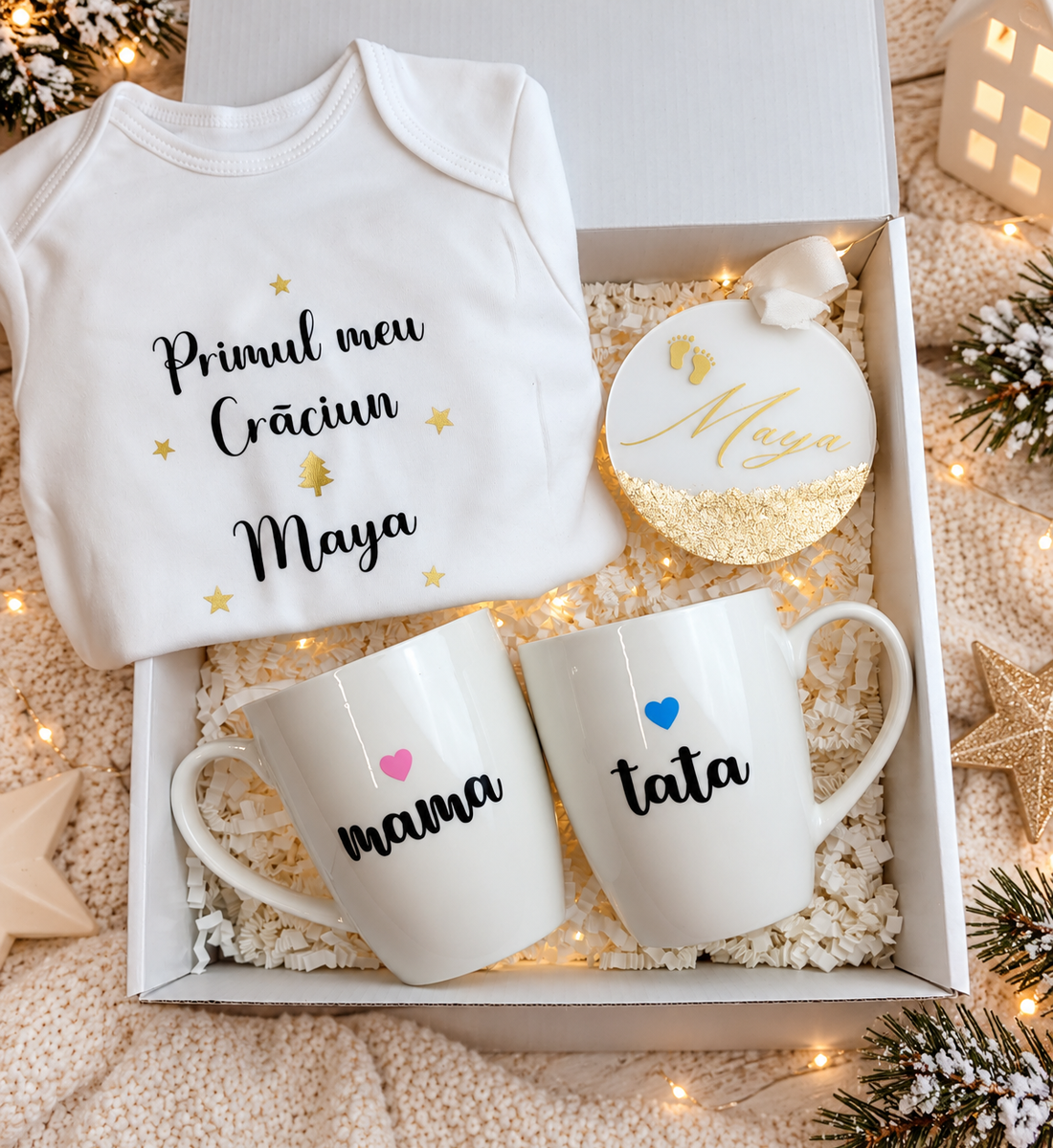 Cadou Craciun pentru bebelus si parinti �Primul meu Craciun - crăciun - decorațiuni de crăciun de casă - globuri de crăciun - Artynos.ro