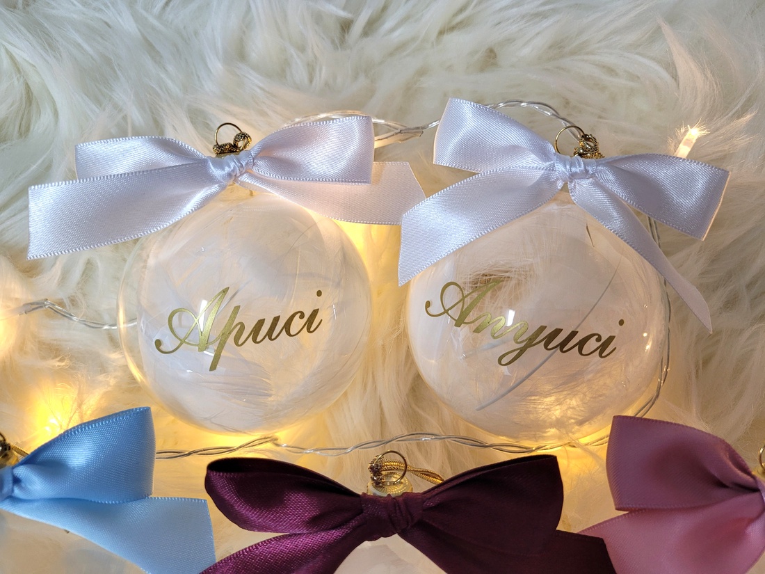 Set 3 Globuri de Crăciun personalizate pentru familie My New Name is Mommy/Daddy - crăciun - decorațiuni de crăciun de casă - globuri de crăciun - Artynos.ro