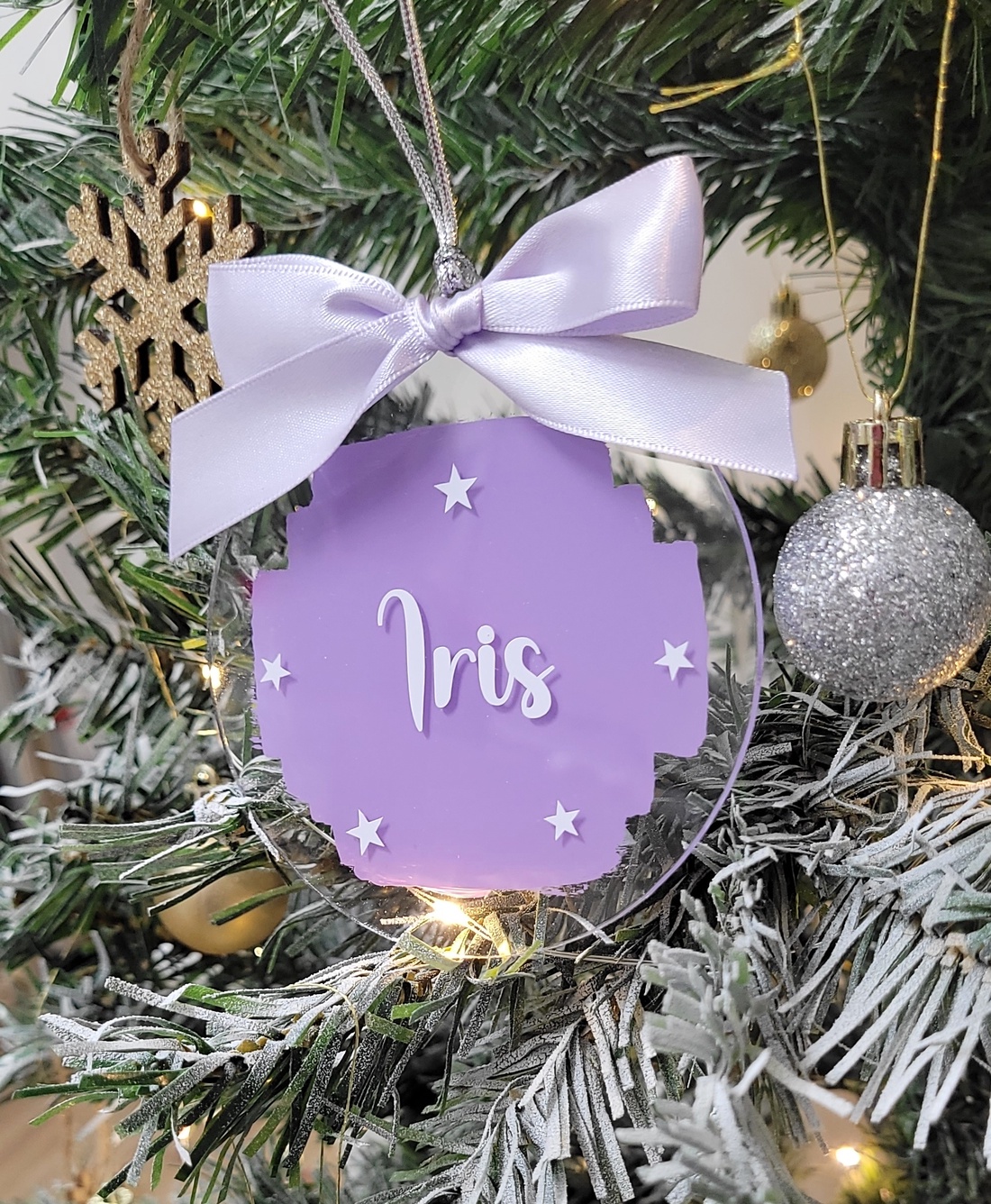 Set 3 Ornamente de Craciun pentru familie, personalizate cu nume - crăciun - decorațiuni de crăciun de casă - globuri de crăciun - Artynos.ro