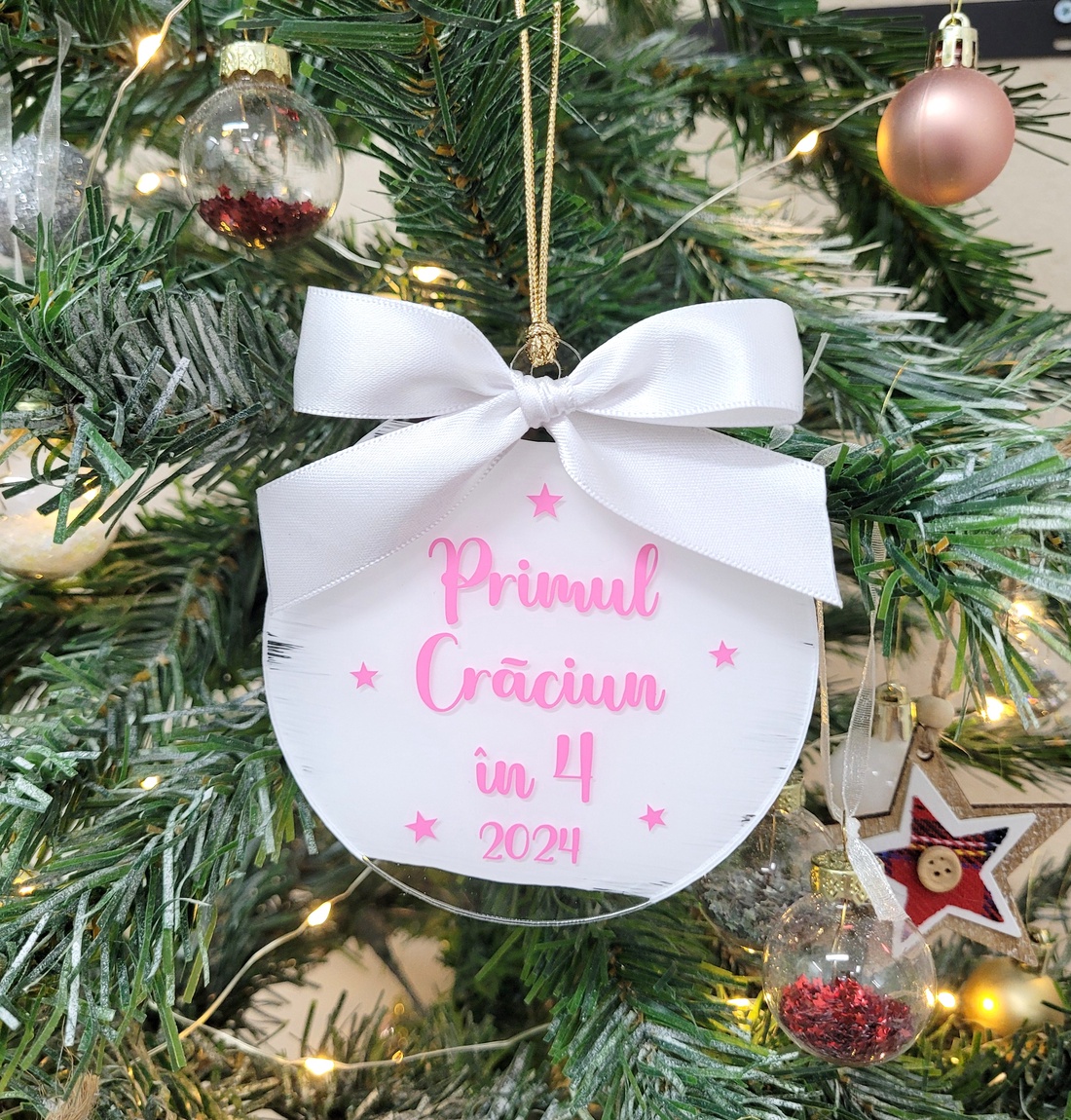 Set 3 Ornamente de Craciun pentru familie, personalizate cu nume - crăciun - decorațiuni de crăciun de casă - globuri de crăciun - Artynos.ro