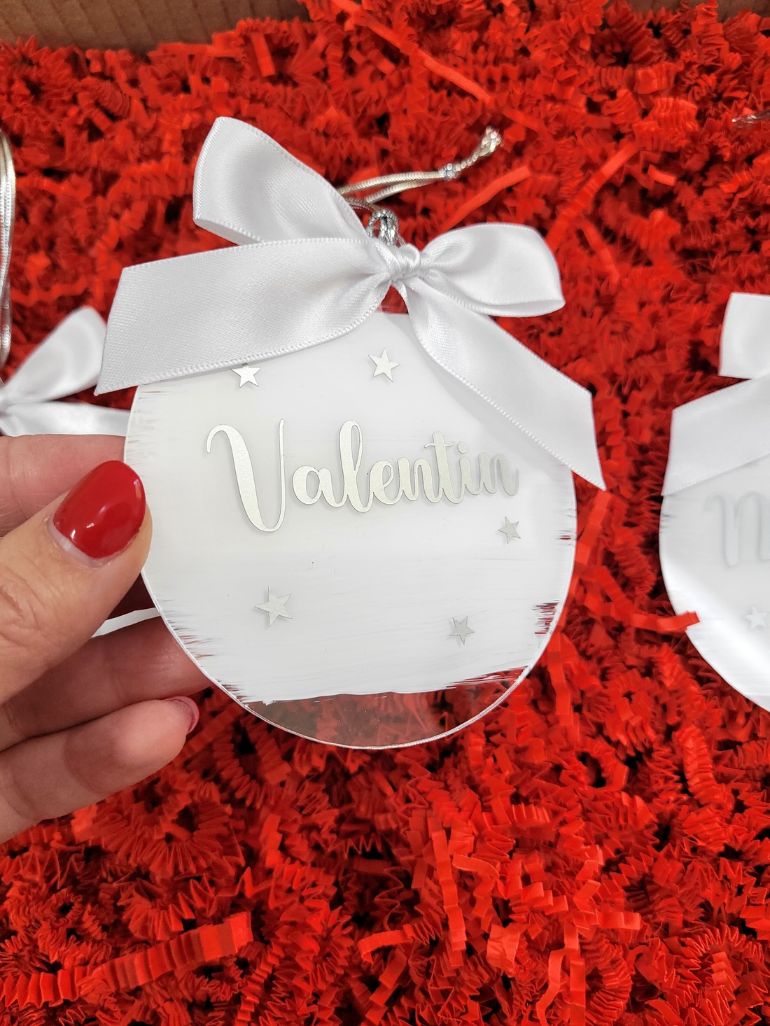 Set 3 Ornamente de Craciun pentru familie, personalizate cu nume - crăciun - decorațiuni de crăciun de casă - globuri de crăciun - Artynos.ro