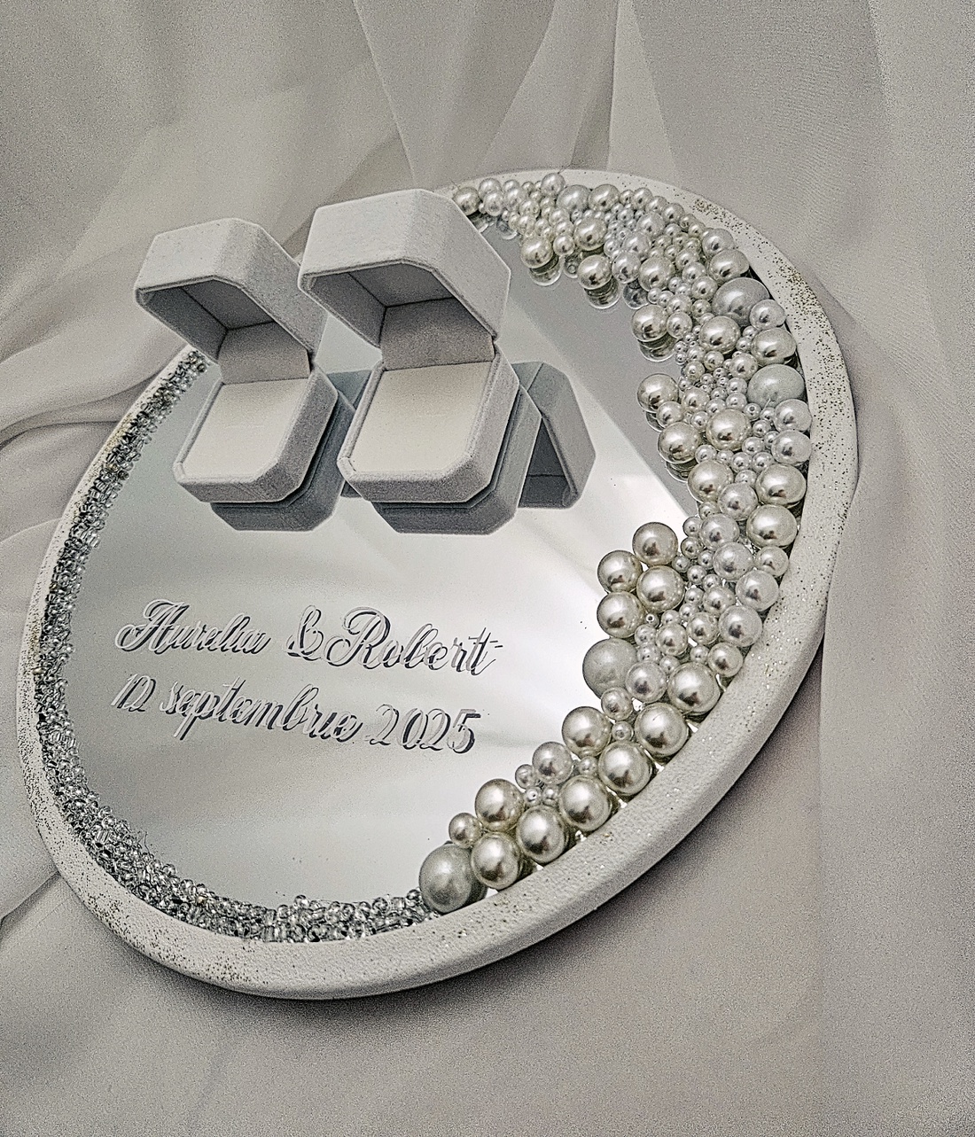 Suport verighete - accesorii nuntă - accesorii de nuntă - suport verighete și perne pentru inele - Artynos.ro