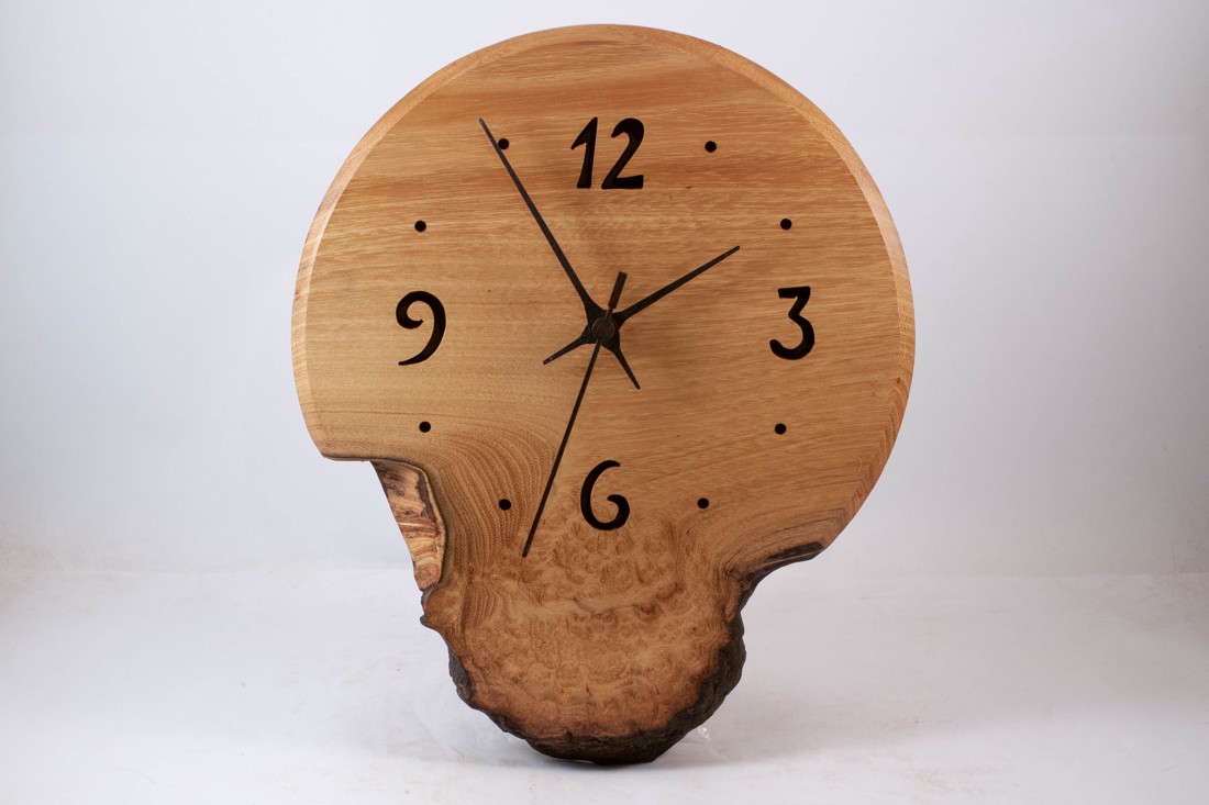 Ceas de perete din lemn, ceas rustic din lemn,  - casă & stil de viață - decorațiuni de casă - decorațiuni de pereți - ceasuri de perete - Artynos.ro