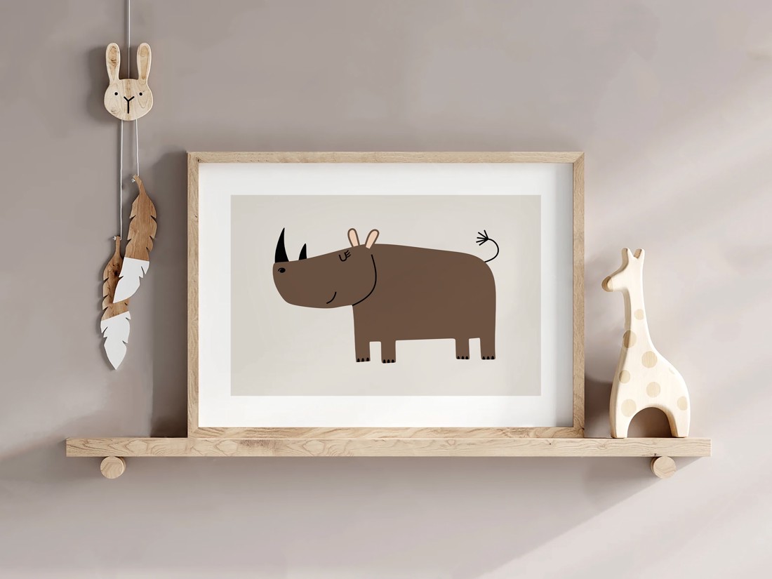 Safari animal imagine, serie poster minimal, camera de copii perete arta set 3 buc -  - Artynos.ro