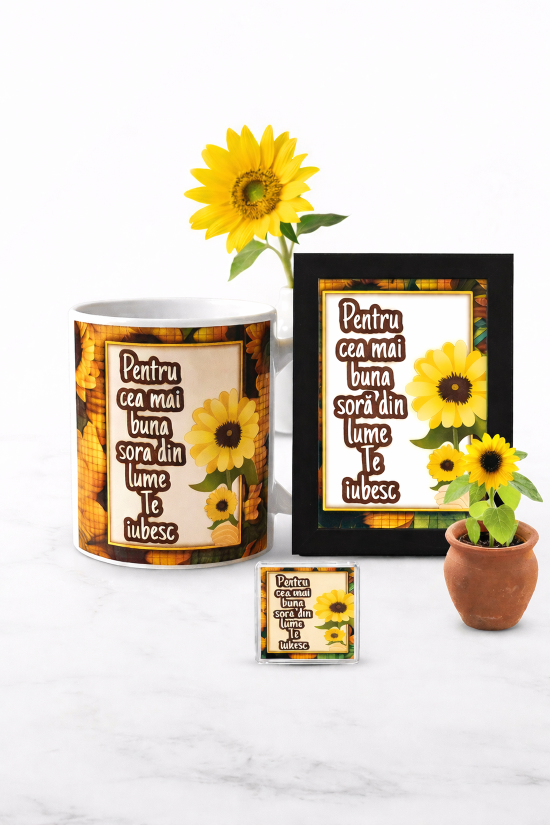 Set pentru Sora format din cana,magnet foto,breloc si tablou  - accesorii nuntă - amintiri și cadouri de nuntă - cadou nuntă - cutie de bani - Artynos.ro