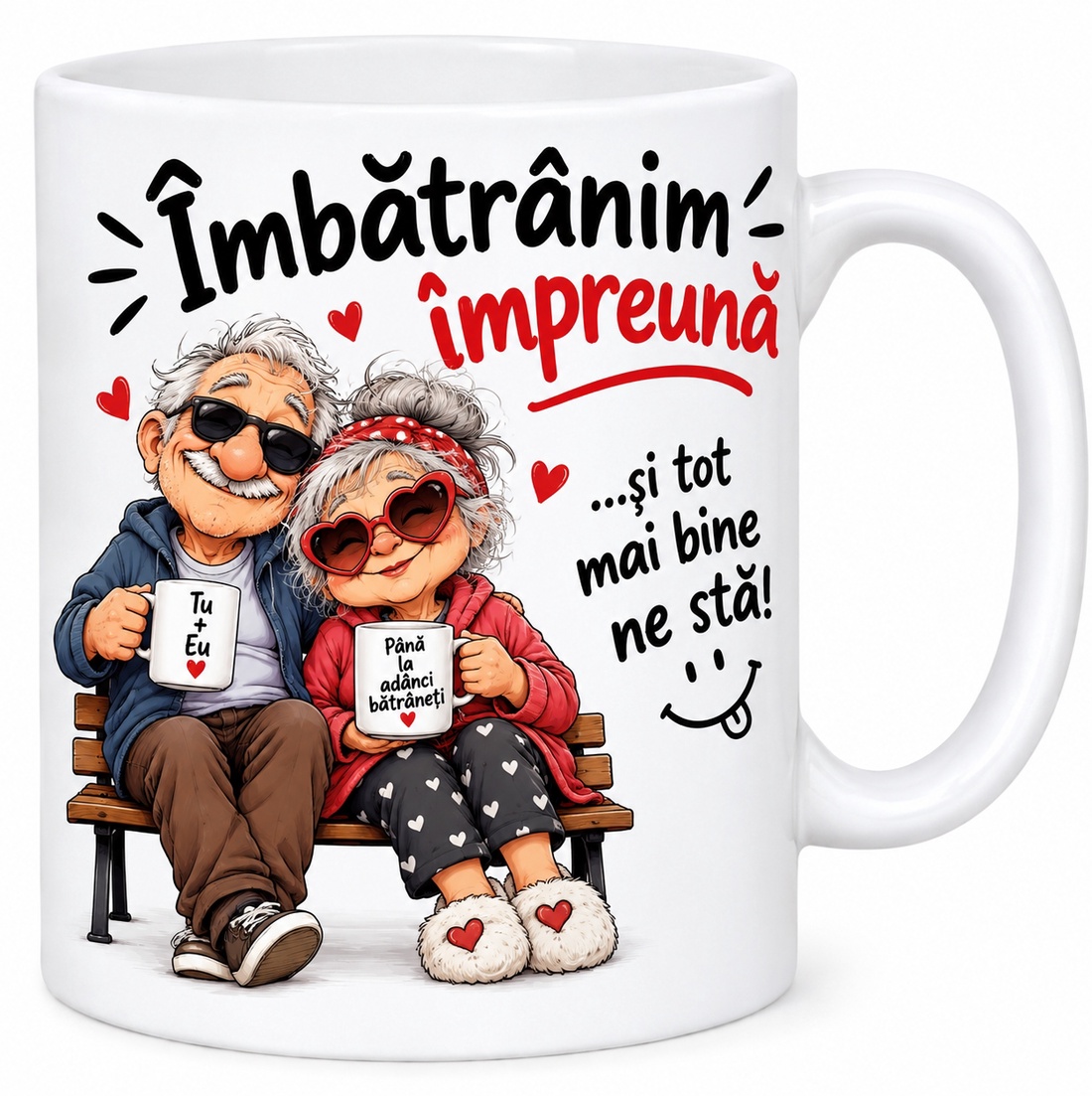Cană funny îmbătrânim Împreună personalizată +breloc foto gratuit  - casă & stil de viață - echipamente de bucătărie - accesorii de servire - căni - Artynos.ro
