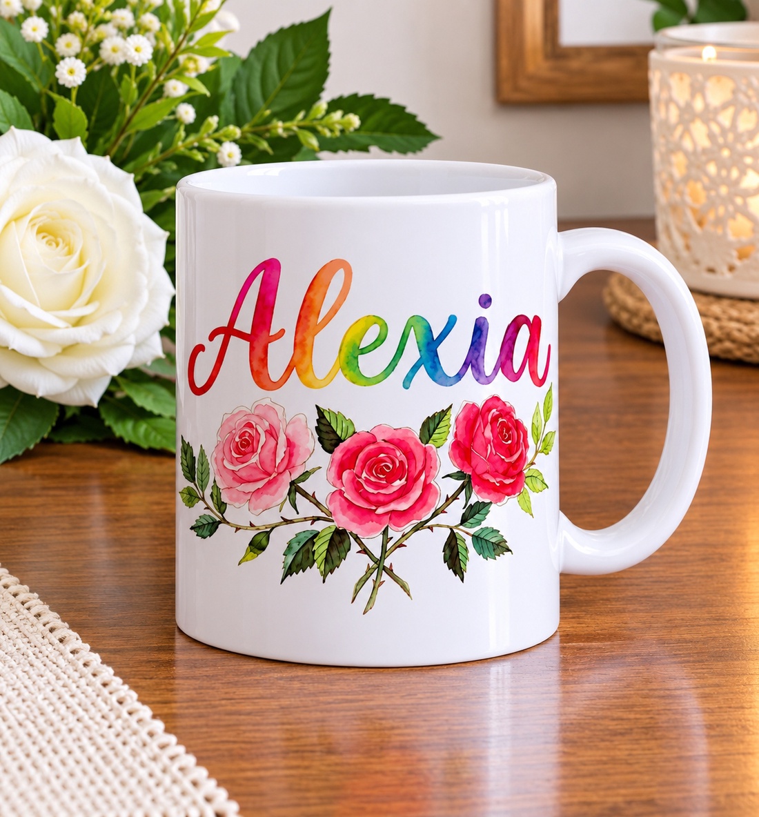 Cană  personalizată cu nume Alexia+breloc foto gratuit  - casă & stil de viață - echipamente de bucătărie - accesorii de servire - căni - Artynos.ro