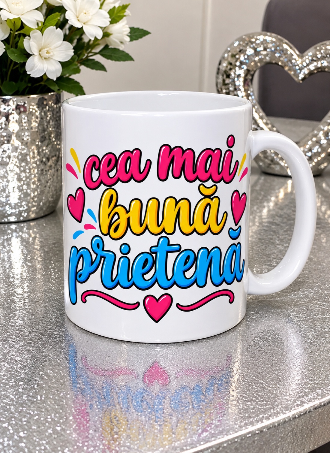 Cană  personalizată Cea nai buna Prietena+breloc foto gratuit  - casă & stil de viață - echipamente de bucătărie - accesorii de servire - căni - Artynos.ro