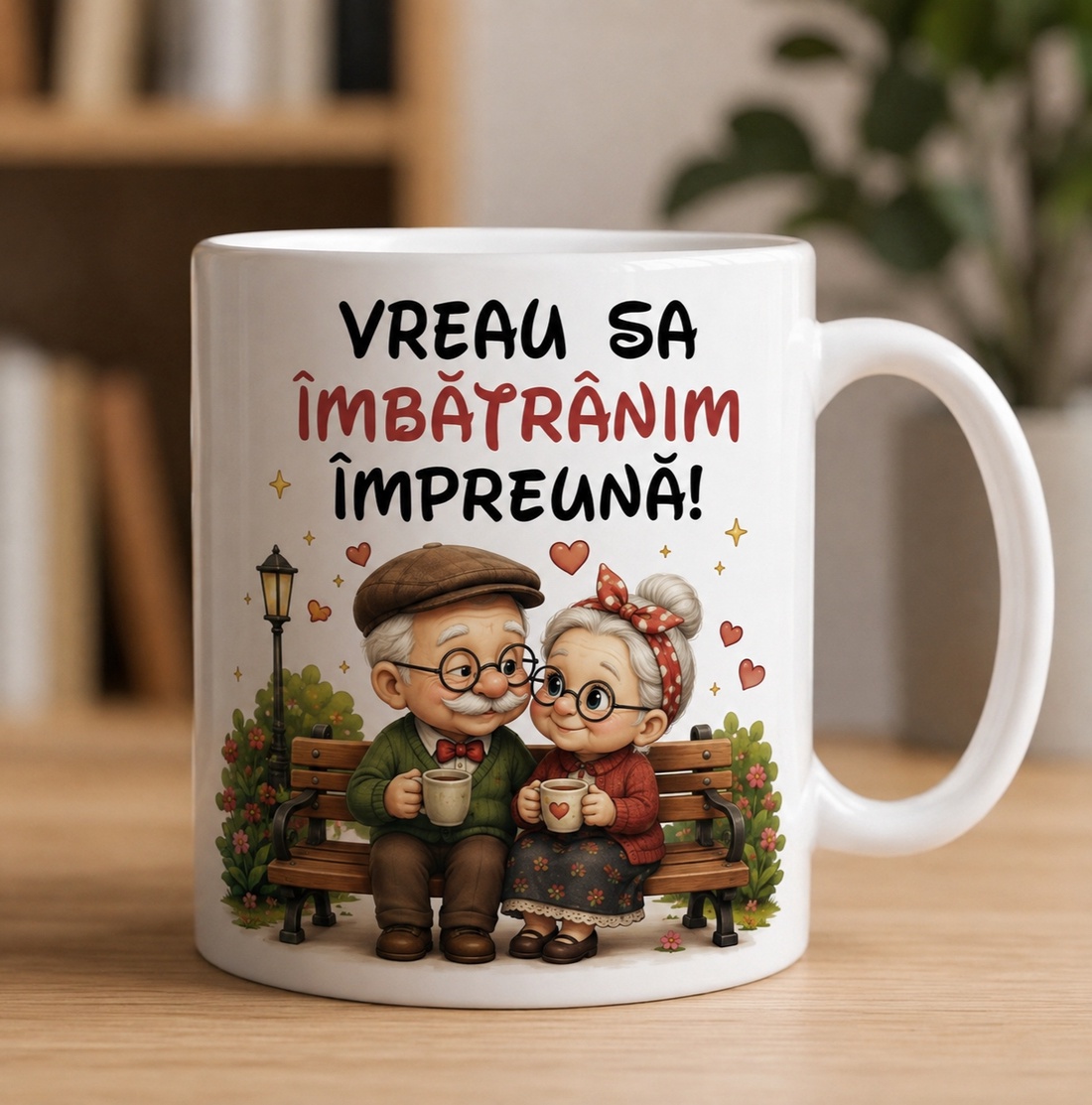 Cană  personalizată vreau sa îmbătrânim+breloc foto gratuit  - casă & stil de viață - echipamente de bucătărie - accesorii de servire - căni - Artynos.ro