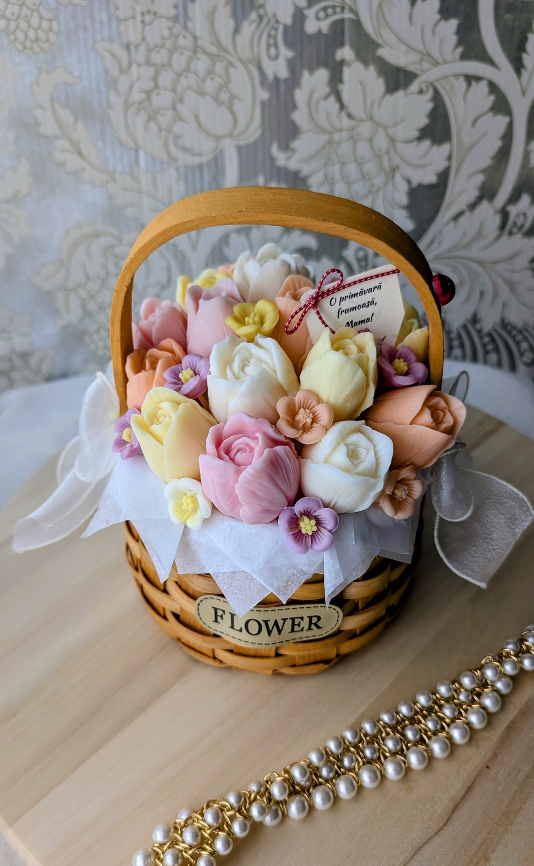Coș cu lalele  - casă & stil de viață - decorațiuni de casă - accesorii florale - flori în ghiveci - Artynos.ro