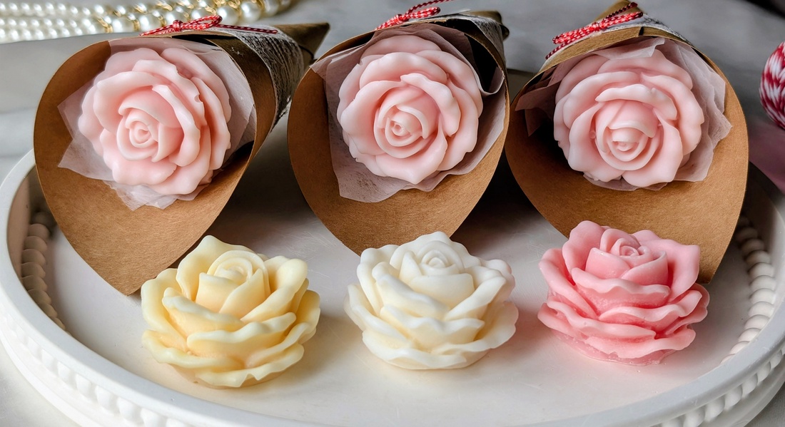 Mărțișor trandafir  - casă & stil de viață - lumânări, parfumuri, arome - ceară parfumată - Artynos.ro