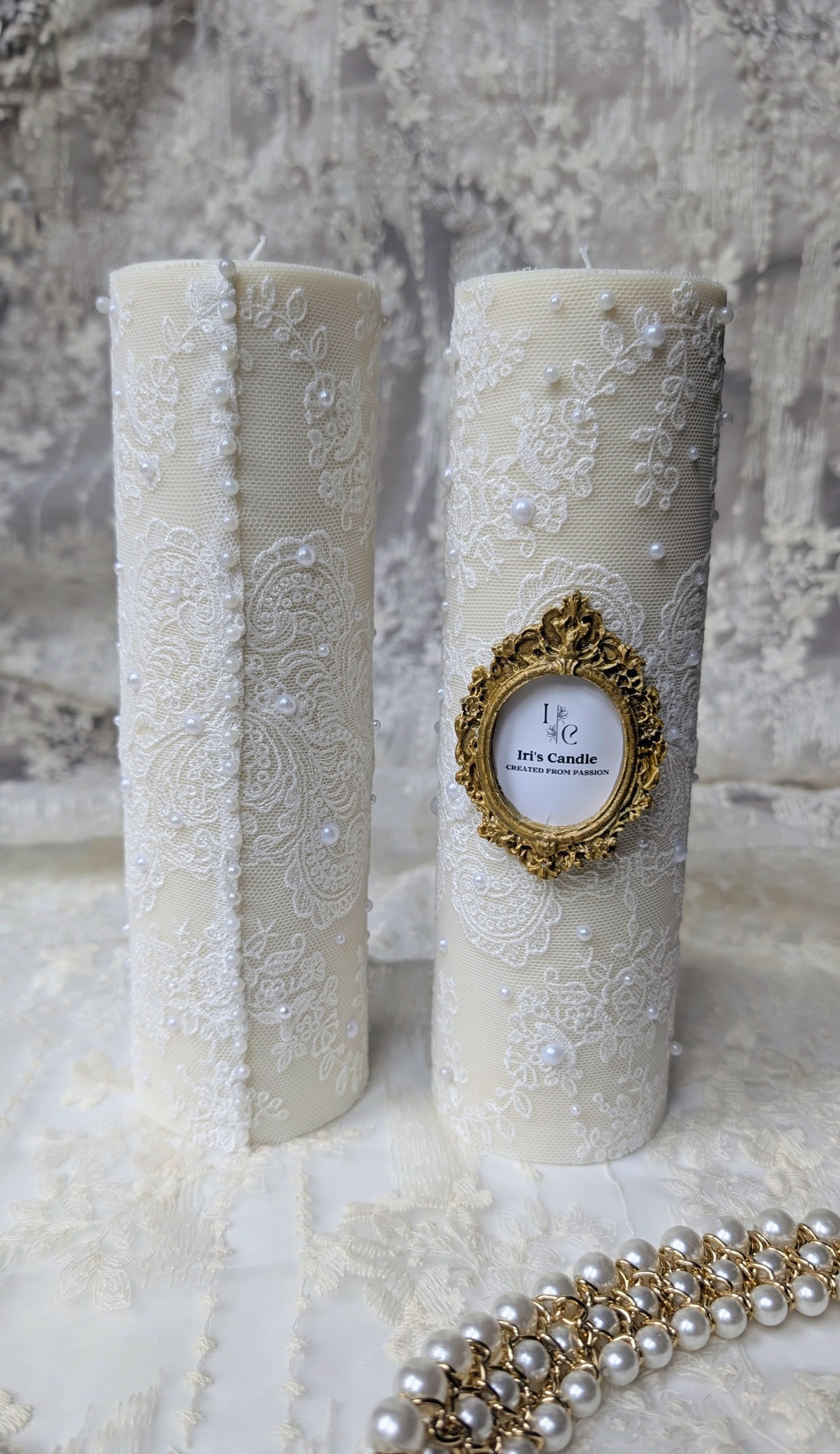 Lumânări cununie - accesorii nuntă - materiale decor pentru nuntă - lumânări de nuntă și suport lumânări - Artynos.ro