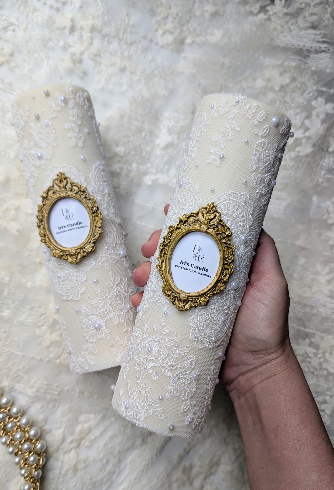 Lumânări cununie - accesorii nuntă - materiale decor pentru nuntă - lumânări de nuntă și suport lumânări - Artynos.ro