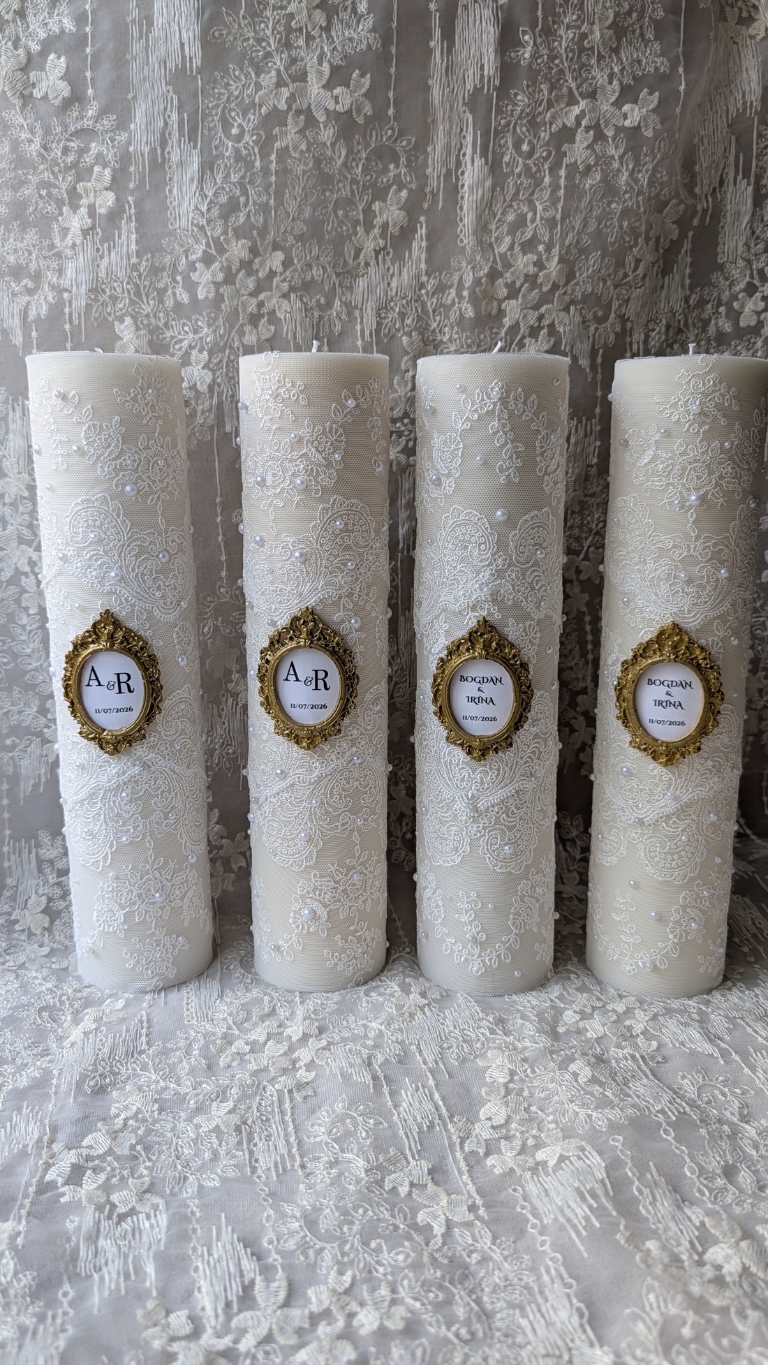 Lumânări cununie - accesorii nuntă - materiale decor pentru nuntă - lumânări de nuntă și suport lumânări - Artynos.ro
