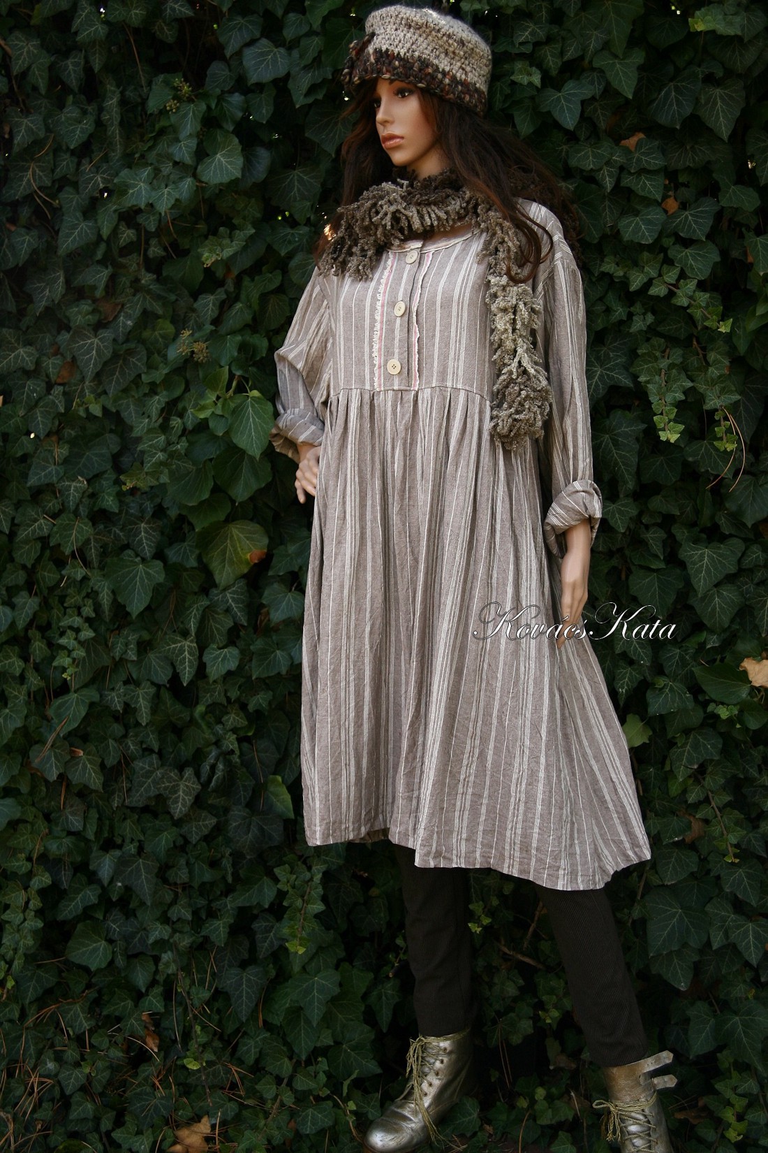 DORIS - lagenlook baby-doll ruha - îmbrăcăminte și modă - haine damă - rochie, dintr-o bucată - Artynos.ro